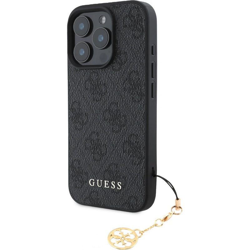 Guess 4G Charms Collection Hybrid Case for iPhone 16 Pro 6.3" Black - GUHCP16LGF4GCK