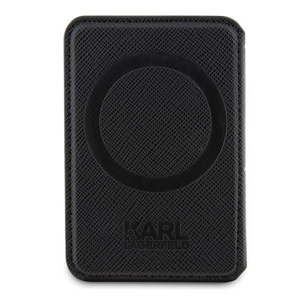 Karl Lagerfeld Saffiano Monogram Choupette Magentic Card Holder with MagSafe Black - KLWMSPSAKHCK