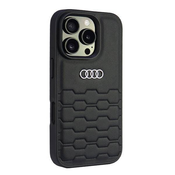 Audi Synthetic Leather Hardcase for iPhone 16 Pro 6.3" Black - AU-TPUPCI16P-GT/D2-BK