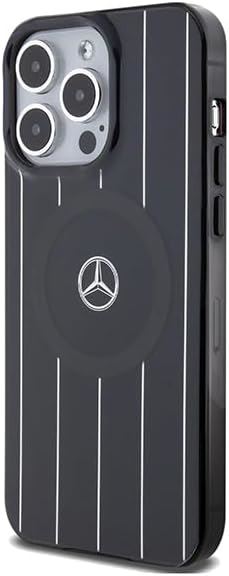 Mercedes Benz Double Layer Crossed Line Case with MagSafe for iphone 15 Pro 6.1" Black - MEHMP15L23HRSK