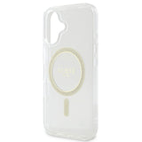 Guess IML Glitter Ring Case with MagSafe for iPhone 16 6.1" Clear - GUHMP16SHFGERET