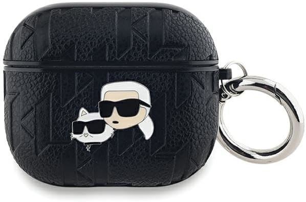 Karl Lagerfeld Monogram Karl & Choupette Head Case for AirPods 3 Black - KLA3PGKCPK