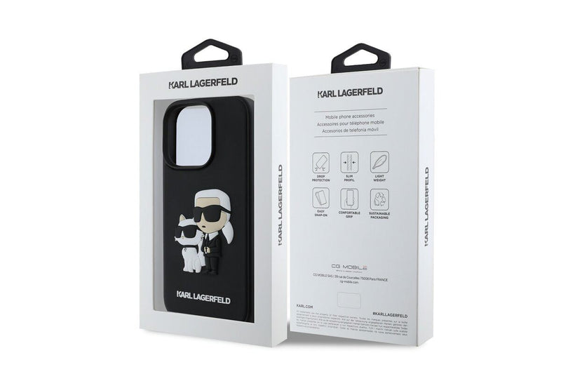 Karl Lagerfeld PU Saffiano Karl & Choupette Case for iPhone 16 Pro Max 6.9" Black - KLHCP16XSANKCPK