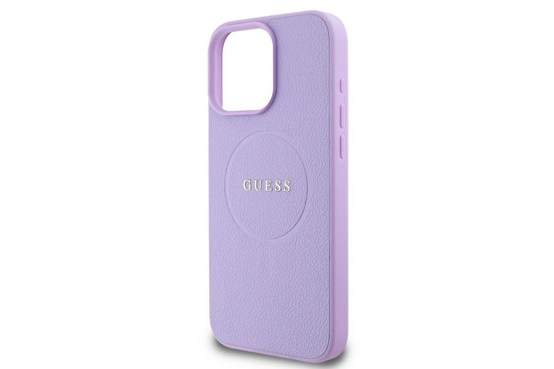 Guess PU Grained Classic Logo Case with MagSafe for iPhone 16 Pro Max 6.9" Purple - GUHMP16XPGHSMMU