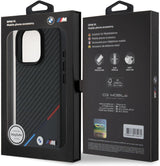 BMW M Carbon Tricolour Line Case with MagSafe for iPhone 16 Pro 6.3" Black - BMHMP16L23PUDTK