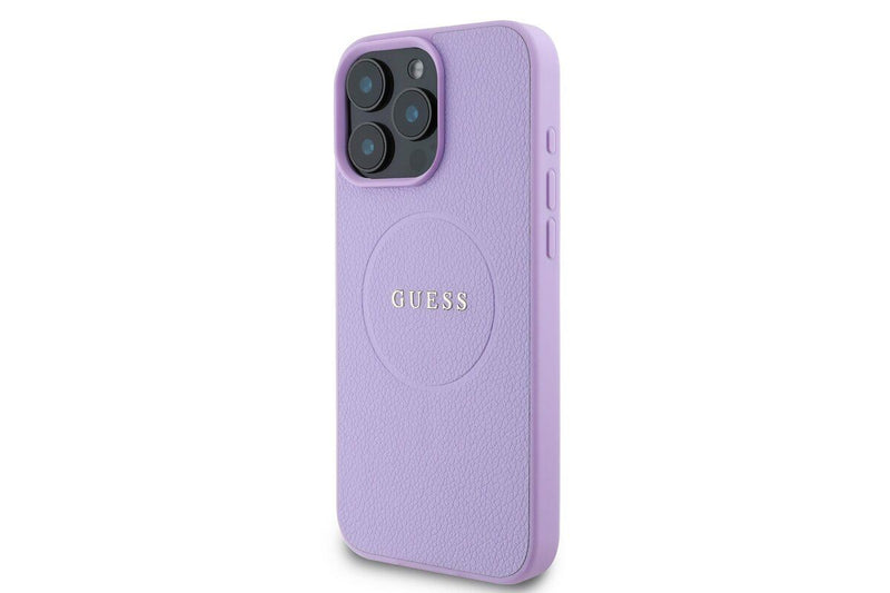 Guess PU Grained Classic Logo Case with MagSafe for iPhone 16 Pro Max 6.9" Purple - GUHMP16XPGHSMMU