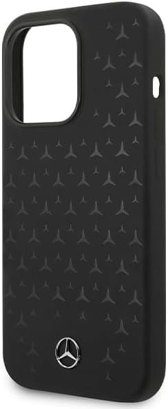 Mercedes Liquid Silicone Star Pattern Case with MagSafe for iphone 15 Pro Max 6.7" Black - MEHMP15XSIPBK