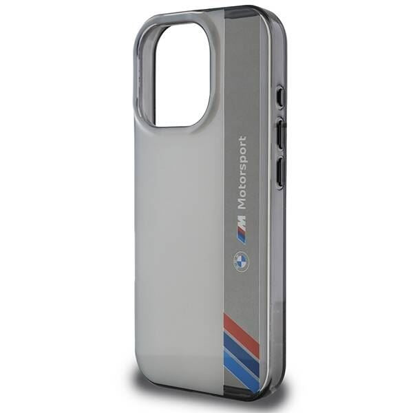 BMW Motosport IML Vertical Stripe Case for iPhone 16 Pro 6.3" Grey - BMHCP16L23GTFEG