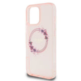 Guess IML Flowers Wreath Case with MagSafe for iPhone 16 Pro 6.3" Pink - GUHMP16LHFWFCP