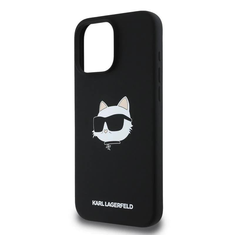 Karl Lagerfeld Liquid Silicone Choupette Head Case for iphone 16 Pro Max 6.9" Black - KLHMP16XSCHPPLK