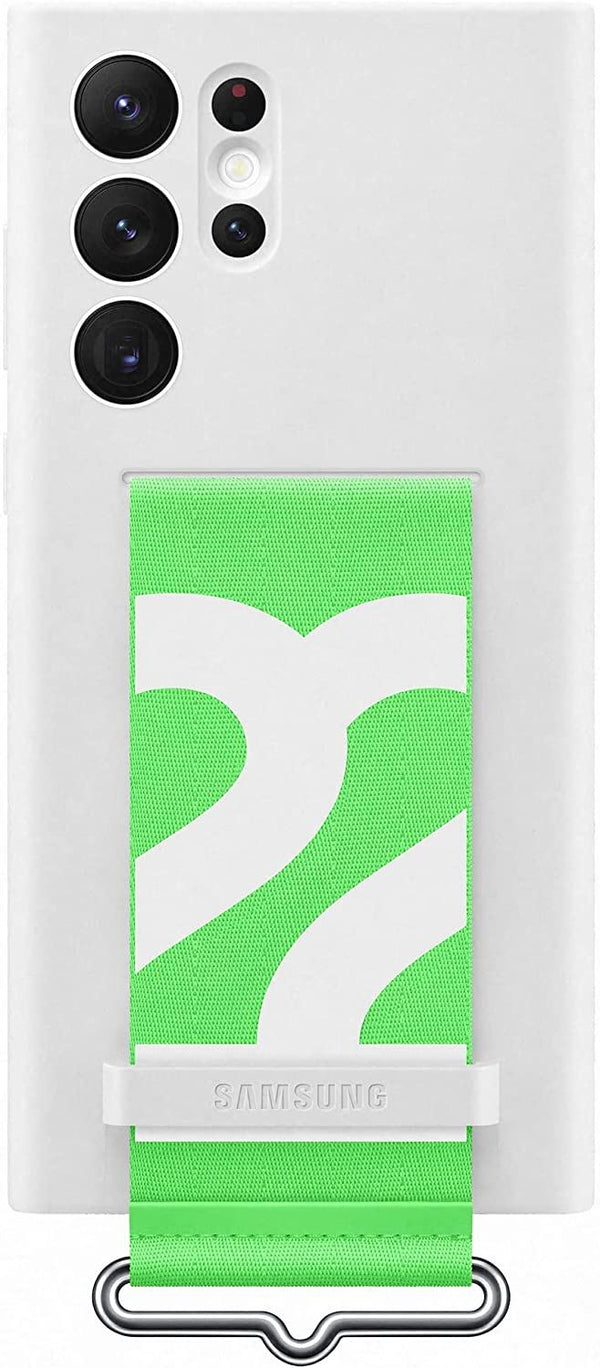 Samsung Galaxy S22 Ultra Silicone Cover with Strap White - EF-GS908TWEGWW