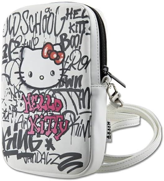 Hello Kitty Graffiti Head Universal Phone Bag with Strap White - HKPBPDGPHE