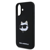 Karl Lagerfeld Liquid Silicone Choupette Head Case for iphone 16 6.1" Black - KLHMP16SSCHPPLK