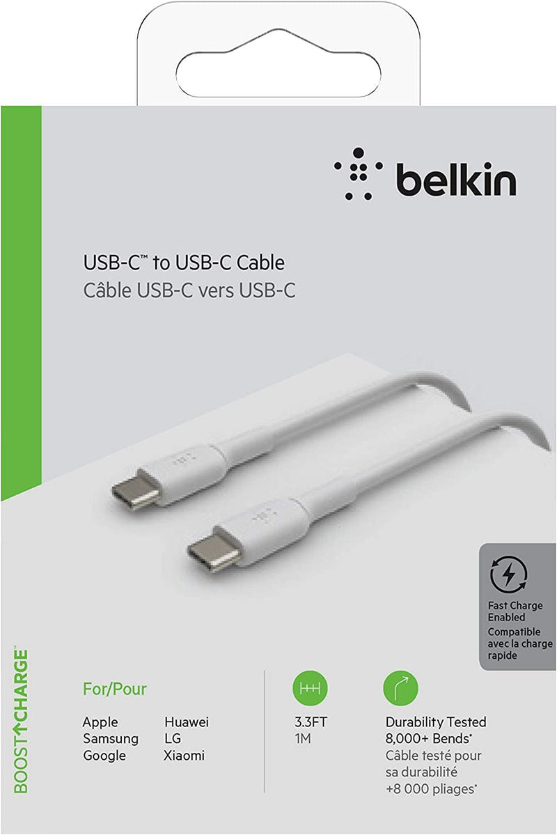 Belkin 1M USB C to USB C Cable White - CAB003bt1MWH