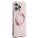 Guess IML Flowers Wreath Case with MagSafe for iPhone 16 Pro 6.3" Pink - GUHMP16LHFWFCP