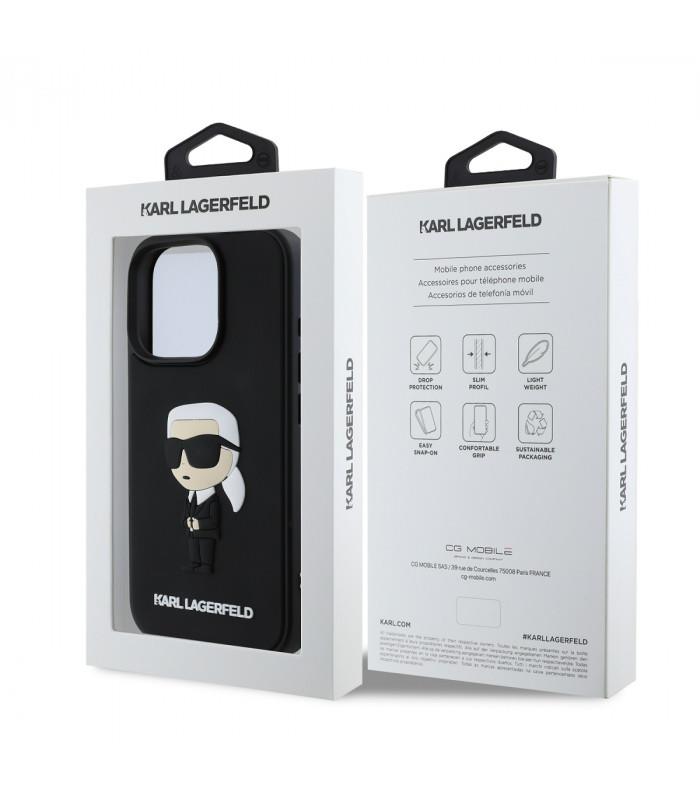 Karl Lagerfeld 3D Rubber Ikonik Case for iPhone 16 Pro Max 6.9" Black - KLHCP16X3DRKINK