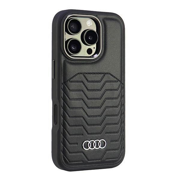 Audi Synthetic Leather Hardcase with MagSafe for iPhone 16 Pro 6.3" Black - AU-TPUPCMIP16P-GT/D3-BK