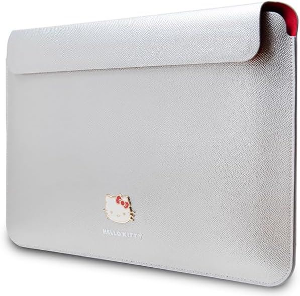 Hello Kitty PU Metal Logo Sleeve for 14" Laptop Silver - HKCS14PGHDLMS