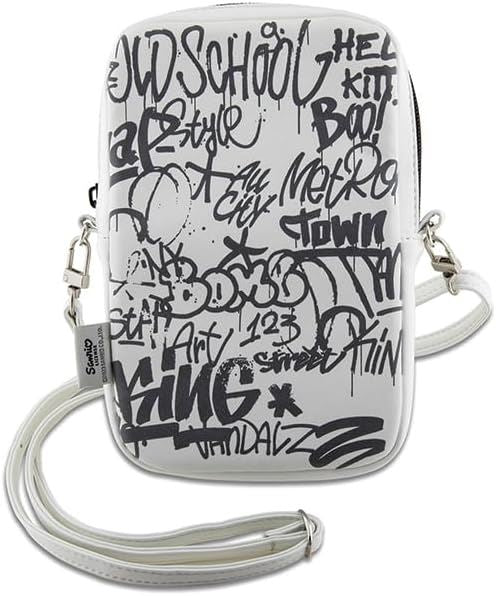 Hello Kitty Graffiti Head Universal Phone Bag with Strap White - HKPBPDGPHE