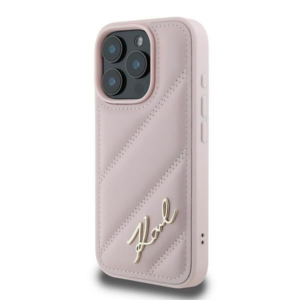 Karl Lagerfeld Quilted Signature Case for iPhone 16 Pro Max 6.9" Pink - KLHCP16XPQDSMGP