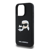 Karl Lagerfeld Liquid Silicone Karl and Choupette Head with MagSafe Case for iphone 16 Pro 6.3" Black - KLHMP16LSKCHPPLK