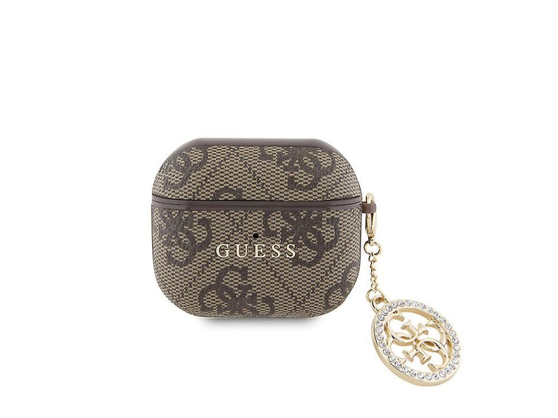 Guess PC/PU 4G Script Charm Case for Airpods 3 Brown - GUA3P4E4CDW