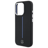 Mercedes Silicone Blue Stripe Case with MagSafe for iPhone 16 Pro 6.3" Black - MEHMP16L23SUMBK