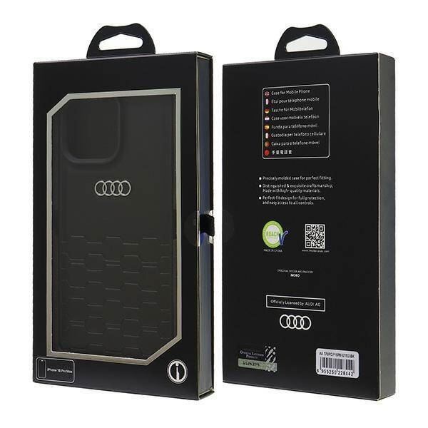 Audi Synthetic Leather Hardcase for iPhone 16 Pro Max 6.9" Black - AU-TPUPCIP16PM-GT/D2-BK