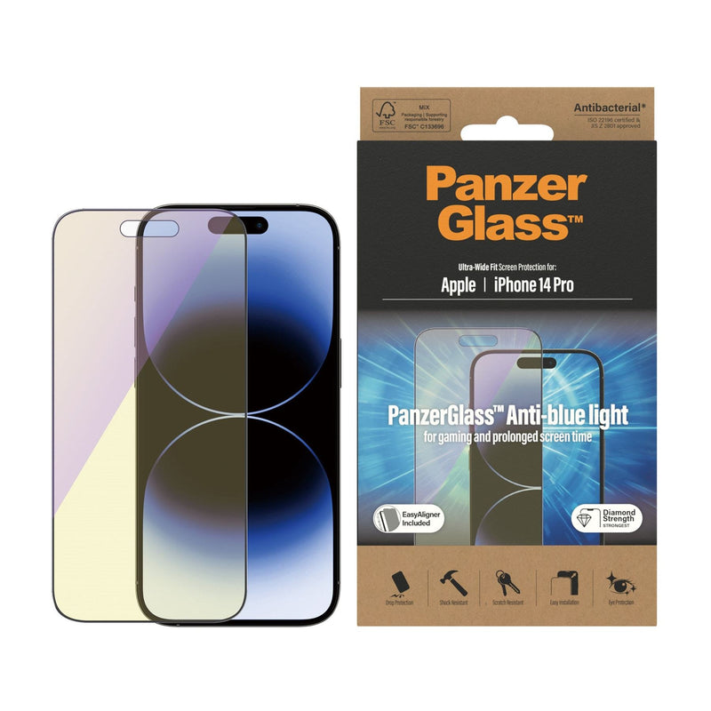 Panzer Glass Ultra Wide Fit Anti Blue Light Screen Protection for iphone 14 Pro 6.1" - 2792