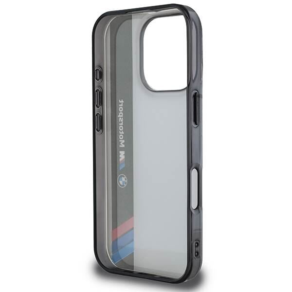 BMW Motosport IML Vertical Stripe Case for iPhone 16 Pro 6.3" Grey - BMHCP16L23GTFEG