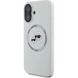 Karl Lagerfeld Liquid Silicone Karl & Choupette Head Case with MagSafe for iPhone 16 6.1" Beige - KLHMP16SSKCHTCE