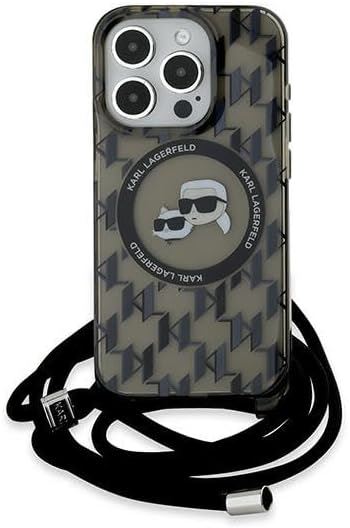 Karl Lagerfeld Karl & Choupette Crossbody Case with MagSafe for iphone 15 Pro 6.1" Black - KLHMP15LHCKCKLCK