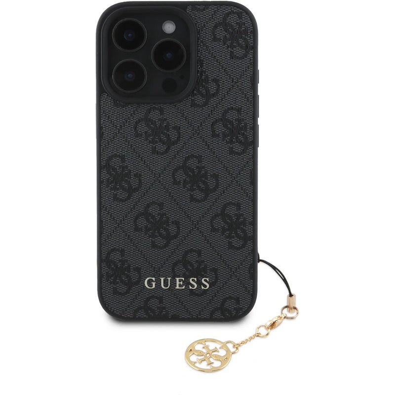 Guess 4G Charms Collection Hybrid Case for iPhone 16 Pro 6.3" Black - GUHCP16LGF4GCK