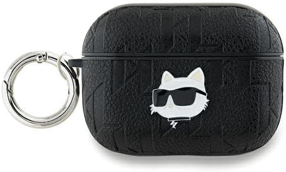 Karl Lagerfeld Monogram Choupette Head Case for AirPods Pro 2 Black - KLAP2PGCHPK