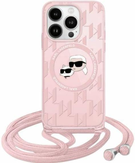 Karl Lagerfeld Karl & Choupette Crossbody Case with MagSafe for iphone 15 Pro 6.1" Pink - KLHMP15LHCKCKLCP