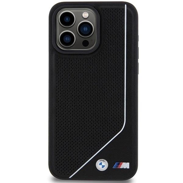 BMW Perforated Twisted Line with MagSafe Case for iphone 15 Pro Max 6.7" Black - BMHMP15X23PUCPK