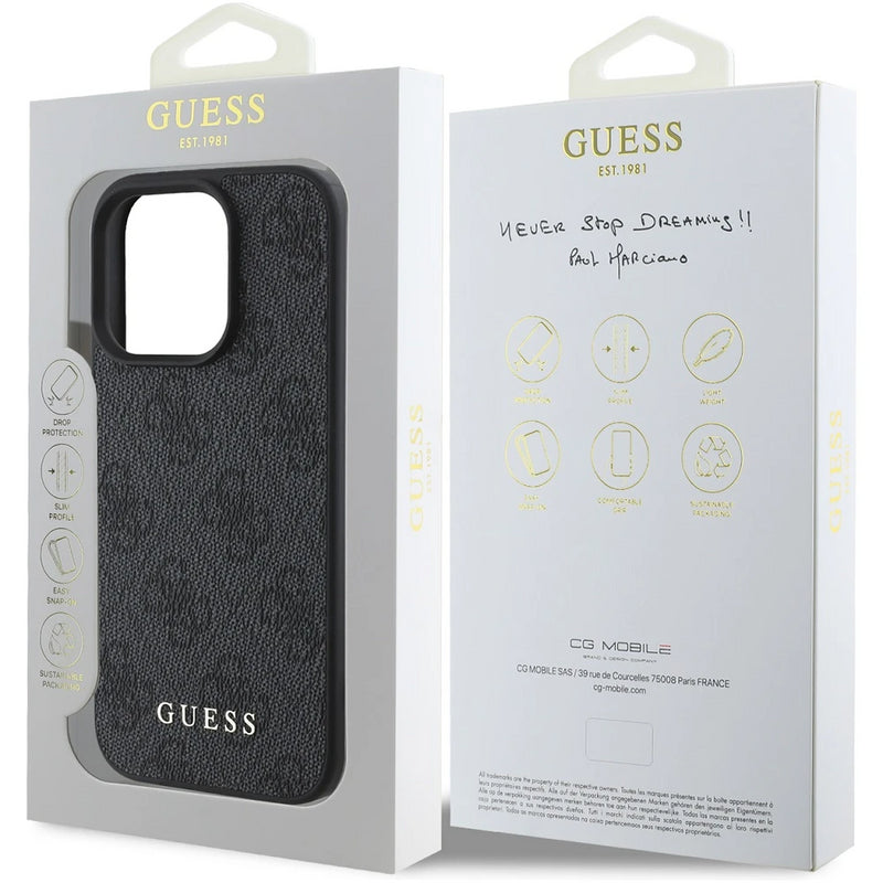 Guess 4G Charms Collection Hybrid Case for iPhone 16 Pro 6.3" Black - GUHCP16LGF4GCK