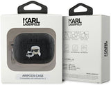 Karl Lagerfeld Monogram Karl & Choupette Head Case for AirPods Pro 2 Black - KLAP2PGKCPK