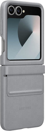 Samsung Galaxy Z Flip 6 Faux Leather/Kindsuit Case Grey - EF-VF741PJEGWW