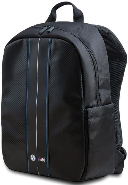 BMW Carbon & Blue Stripe Backpack for 16" Laptop Black - BMBP15COMSCAKL