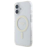 Guess IML Glitter Ring Case with MagSafe for iPhone 16 6.1" Clear - GUHMP16SHFGERET