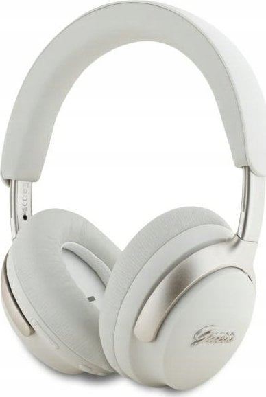 Guess PU Leather Script Logo ANC/ENC Wireless Headphones with Studio Quality Sound White - GUBHC22PSFCSME