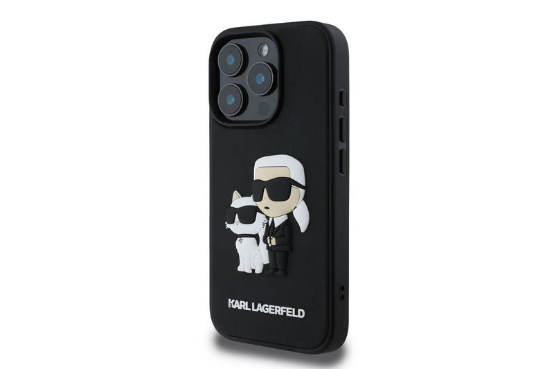 Karl Lagerfeld PU Saffiano Karl & Choupette Case for iPhone 16 Pro 6.3" Black - KLHCP16LSANKCPK