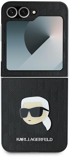 Karl Lagerfeld Saffiano Monogram Case for Samsung Galaxy Z Flip 6 Black - KLHCZF6PGKSKIHK