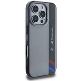 BMW Motosport IML Vertical Stripe Case for iPhone 16 Pro 6.3" Grey - BMHCP16L23GTFEG