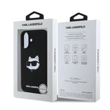 Karl Lagerfeld Liquid Silicone Choupette Head Case for iphone 16 6.1" Black - KLHMP16SSCHPPLK