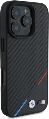 BMW M Carbon Tricolour Line Case with MagSafe for iPhone 16 Pro 6.3" Black - BMHMP16L23PUDTK