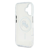 Karl Lagerfeld IML Karl & Choupette Head Metal Frame Case with MagSafe for iPhone 16 6.1" Clear - KLHMP16SHLSKCH