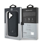 Mercedes Leather Urban Case for iPhone 16 6.1" Black - MEHCP16SARMBK