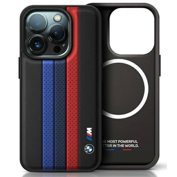 BMW M Performance Tricolor Printed Stripes Case with MagSafe for iPhone 16 Pro 6.3" Black - BMHMP16L23PUPTK